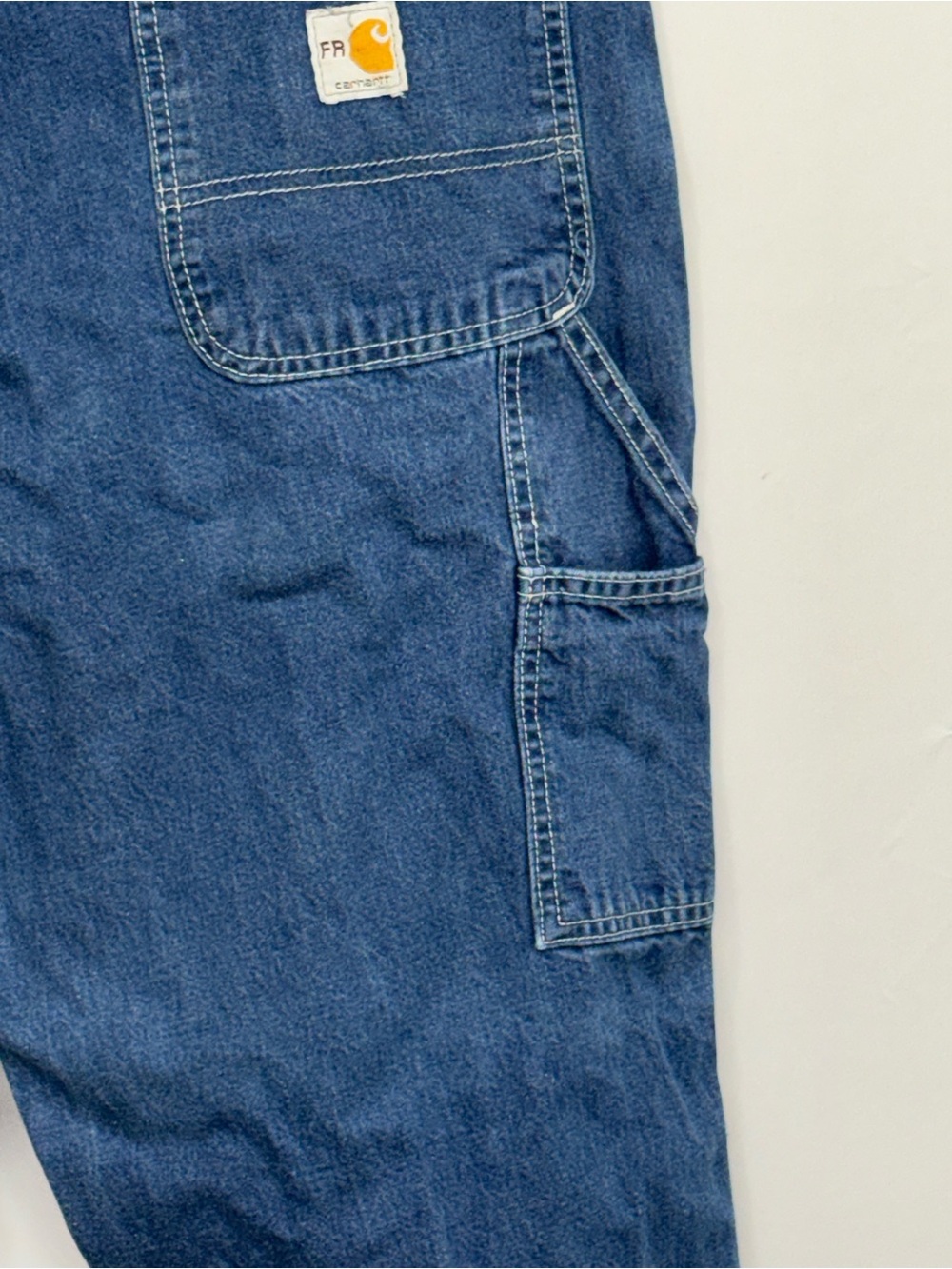 Carhartt FR 38x30 Flame Resistant Men’s Carpenter Pocket Blue Denim Jeans 290-83 - Picture 7 of 8